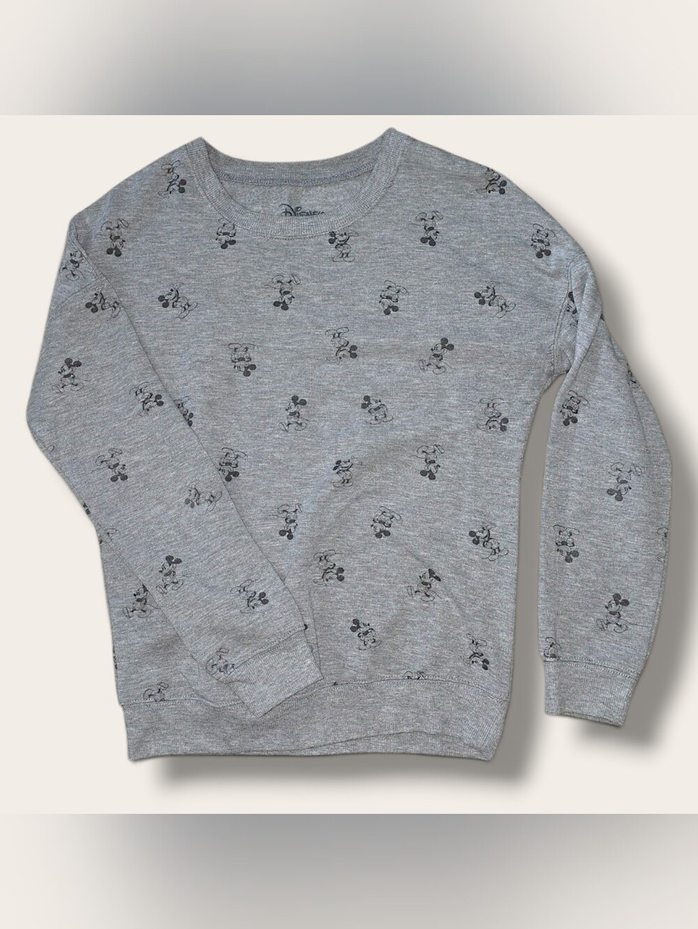 S - Disney Mickey Mouse All-Over Sketch Print Crewneck Sweatshirt